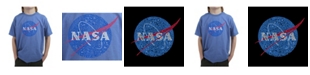 LA Pop Art Big Boy's Word Art T-Shirt - NASA's Most Notable Missions